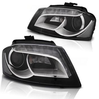 LED Tagfahrlicht Scheinwerfer für Audi A3 8P 08-12 schwarz
