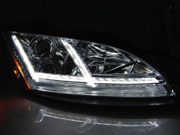 LED Tagfahrlicht Design Scheinwerfer für Audi TT 8J 06-10 chrom
