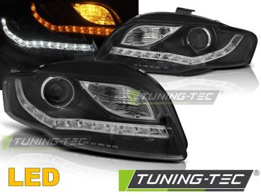 LED Tagfahrlicht Design Scheinwerfer für Audi A4 B7 05-08 schwarz