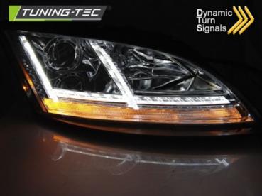 Xenon Scheinwerfer DRL LED Tagfahrlicht für Audi TT 8J 06- Chrom mit Kurvenlicht
