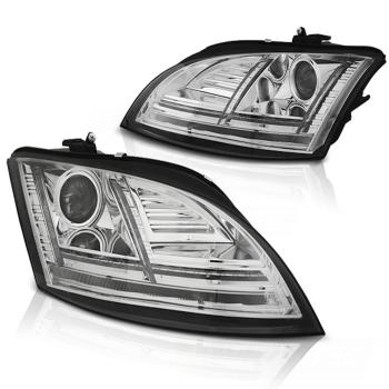 Xenon Scheinwerfer DRL LED Tagfahrlicht für Audi TT 8J Bj. 10-14 Chrom mit Kurvenlicht
