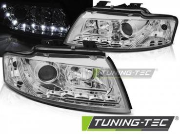 Scheinwerfer LED Tagfahrlicht Optik für Audi A4 B6 Cabrio 8H 02-06 Chrom