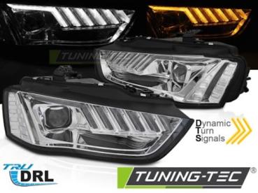 Scheinwerfer DRL LED Tagfahrlicht für Audi A4 B8 8K 12-15 Chrom dynamischen Blinker