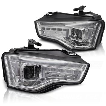 Voll LED Scheinwerfer Tagfahrlicht für Audi A5 8T 8F Facelift Bj. 11-16 Chrom