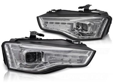 Voll LED Scheinwerfer Tagfahrlicht für Audi A5 8T 8F Facelift Bj. 11-16 Schwarz