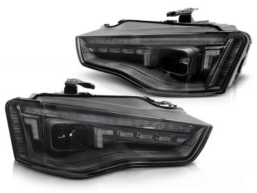 VOLL LED Tagfahrlicht Scheinwerfer Set für Audi A5 Facelift 11-16 Schwarz mit dynamischen Blinker