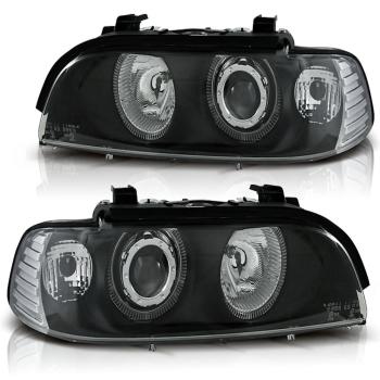 Scheinwerfer Angel Eyes für BMW 5er E39 Bj. 95-00 Schwarz