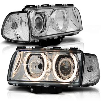 Scheinwerfer Angel Eyes für BMW 7er E38 Bj. 94-98 Chrom