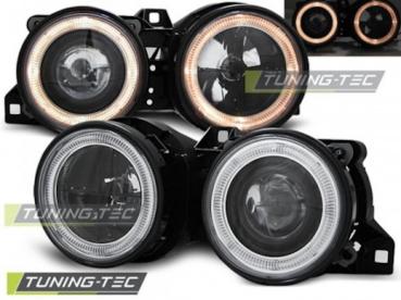 Scheinwerfer Angel Eyes für BMW 3er E30 Bj. 82-94 Schwarz