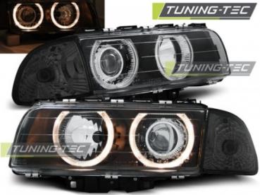 Scheinwerfer Angel Eyes für BMW 7er E38 Bj. 94-98 Schwarz