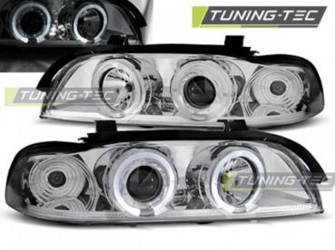 LED Angel Eyes Scheinwerfer für BMW 5er E39 95-03 chrom
