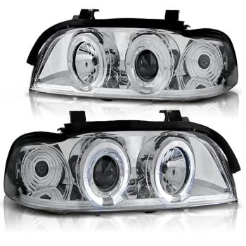 LED Angel Eyes Scheinwerfer für BMW 5er E39 95-03 chrom