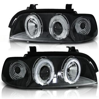LED Angel Eyes Scheinwerfer für BMW 5er E39 95-03 schwarz
