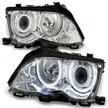 Scheinwerfer CCFL Angel Eyes für BMW 3er E46 Limo Touring Bj. 01-05 Chrom