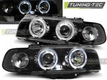 LED Angel Eyes Scheinwerfer für BMW 7er E38 94-98 schwarz