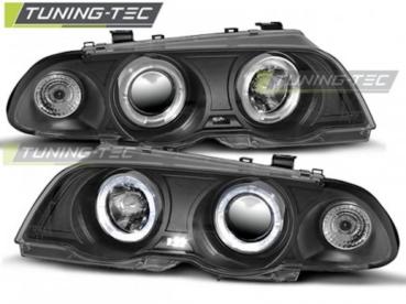 LED Angel Eyes Scheinwerfer für BMW 3er E46 98-01 schwarz Set