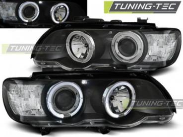 Scheinwerfer Angel Eyes für BMW X5 E53 Bj. 99-03 Schwarz