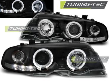 LED Angel Eyes Scheinwerfer für BMW E46 Coupe 99-03 schwarz Set