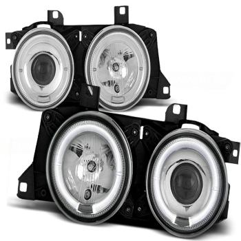 LED Angel Eyes Scheinwerfer für BMW 5er E34 /7er E32 86-95 chrom