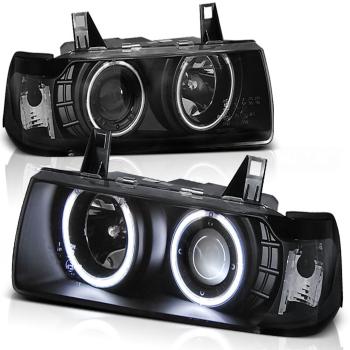 Scheinwerfer CCFL Angel Eyes für BMW 3er E36 Cabrio Coupe Bj. 90-99 Schwarz