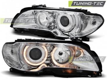 Scheinwerfer Angel Eyes für BMW 3er E46 Coupe Cabrio Bj. 03-06 Chrom