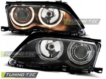 Scheinwerfer LED Angel Eyes für BMW 3er E46 Limo Touring Bj. 01-05 Schwarz