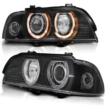 Xenon Upgrade Design Angel Eyes Scheinwerfer für BMW 5er E39 95-00 schwarz
