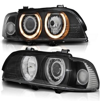 Scheinwerfer Angel Eyes für BMW 5er E39 Bj. 95-00 Schwarz