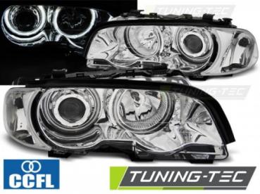 Scheinwerfer CCFL Angel Eyes für BMW 3er E46 Coupe Cabrio Bj. 99-03 Chrom