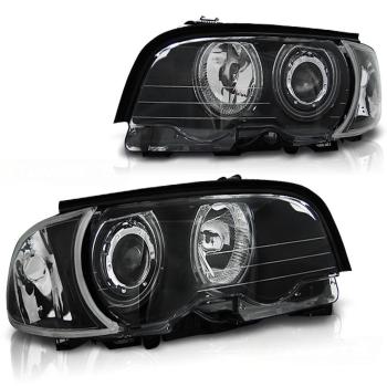 Scheinwerfer CCFL Angel Eyes für BMW 3er E46 Coupe Cabrio Bj. 99-03 Schwarz