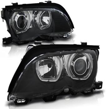 Scheinwerfer LED Angel Eyes für BMW 3er E46 Limo Touring Bj. 01-05 Schwarz