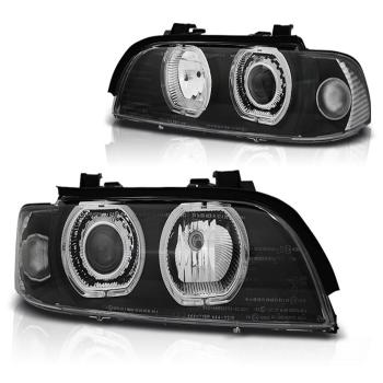 LED Angel Eyes Scheinwerfer für BMW 5er E39 95-03 Lim./Touring Schwarz
