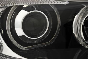 Scheinwerfer Angel Eyes für BMW E90/E91 Bj. 03/2005-2008 Schwarz weiße LED Ringe