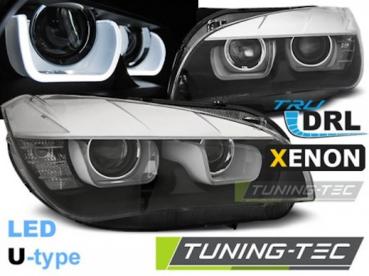 Xenon Scheinwerfer DRL LED Tagfahrlicht für BMW X1 E84 Facelift 12-14 Schwarz