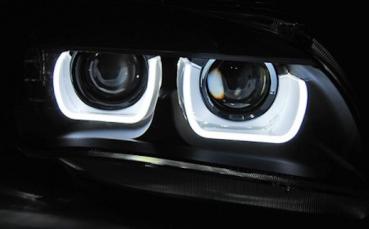 Xenon Scheinwerfer DRL LED Tagfahrlicht für BMW X1 E84 Facelift 12-14 Schwarz