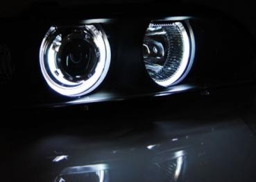 Scheinwerfer CCFL Angel Eyes für BMW 5er E39 Bj. 95-00 Schwarz