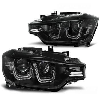 LED Tagfahrlicht Angel Eyes Scheinwerfer für BMW 3er F30/F31 11-15 schwarz