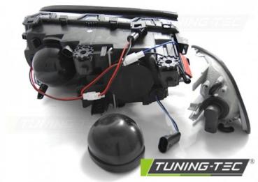 LED Angel Eyes Scheinwerfer für BMW 3er E46 Coupe / Cabrio 99-03 schwarz Set
