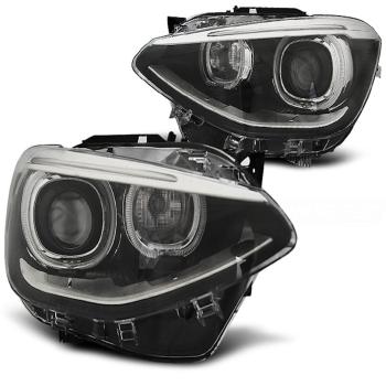 LED Tagfahrlicht Angel Eyes Scheinwerfer für BMW 1er F20/F21 11-14 schwarz