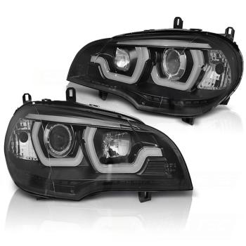 LED Tagfahrlicht Angel Eyes Scheinwerfer für BMW X5 E70 07-10/10-13 schwarz