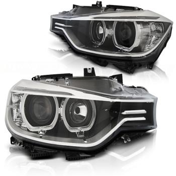 LED Tagfahrlicht Angel Eyes Scheinwerfer für BMW 3er F30/F31 11-15 schwarz