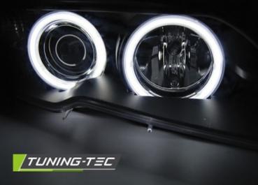 Scheinwerfer CCFL Angel Eyes für BMW 3er E46 Coupe Cabrio Bj. 03-06 Schwarz