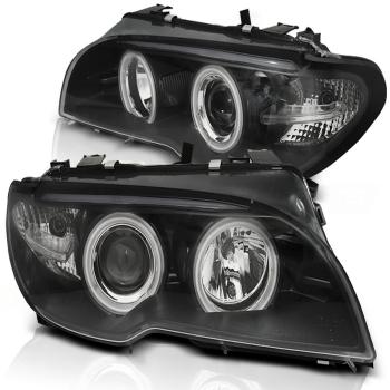 Scheinwerfer CCFL Angel Eyes für BMW 3er E46 Coupe Cabrio Bj. 03-06 Schwarz