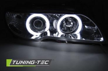 Xenon Scheinwerfer CCFL Angel Eyes für BMW 3er E46 Coupe Cabrio Bj. 03-06 Chrom