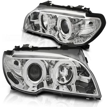 Xenon Scheinwerfer CCFL Angel Eyes für BMW 3er E46 Coupe Cabrio Bj. 03-06 Chrom