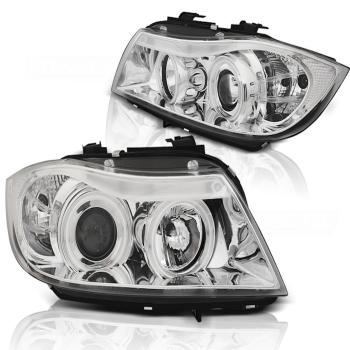 Scheinwerfer CCFL Angel Eyes für BMW 3er E90 E91 Bj. 05-08 Chrom