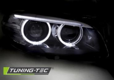Xenon LED Tagfahrlicht Angel Eyes Scheinwerfer für BMW 5er F10/F11 10-13 schwarz