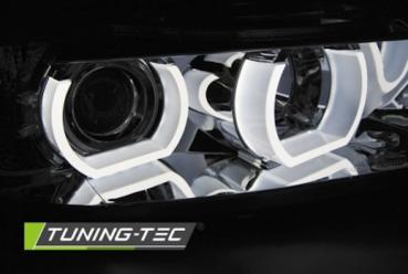 Scheinwerfer 3D Angel Eyes für BMW 3er E90 E91 Bj. 05-08 Chrom