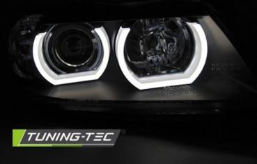 3D LED Angel Eyes Scheinwerfer für BMW 3er E90/E91 05-08 schwarz