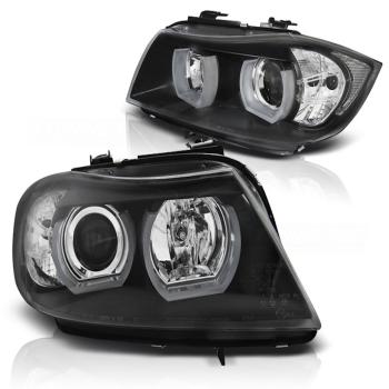 3D LED Angel Eyes Scheinwerfer für BMW 3er E90/E91 05-08 schwarz